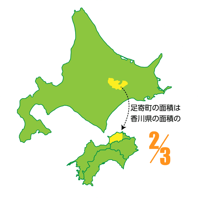 足寄町の土地面積は香川県の面積2/3に匹敵